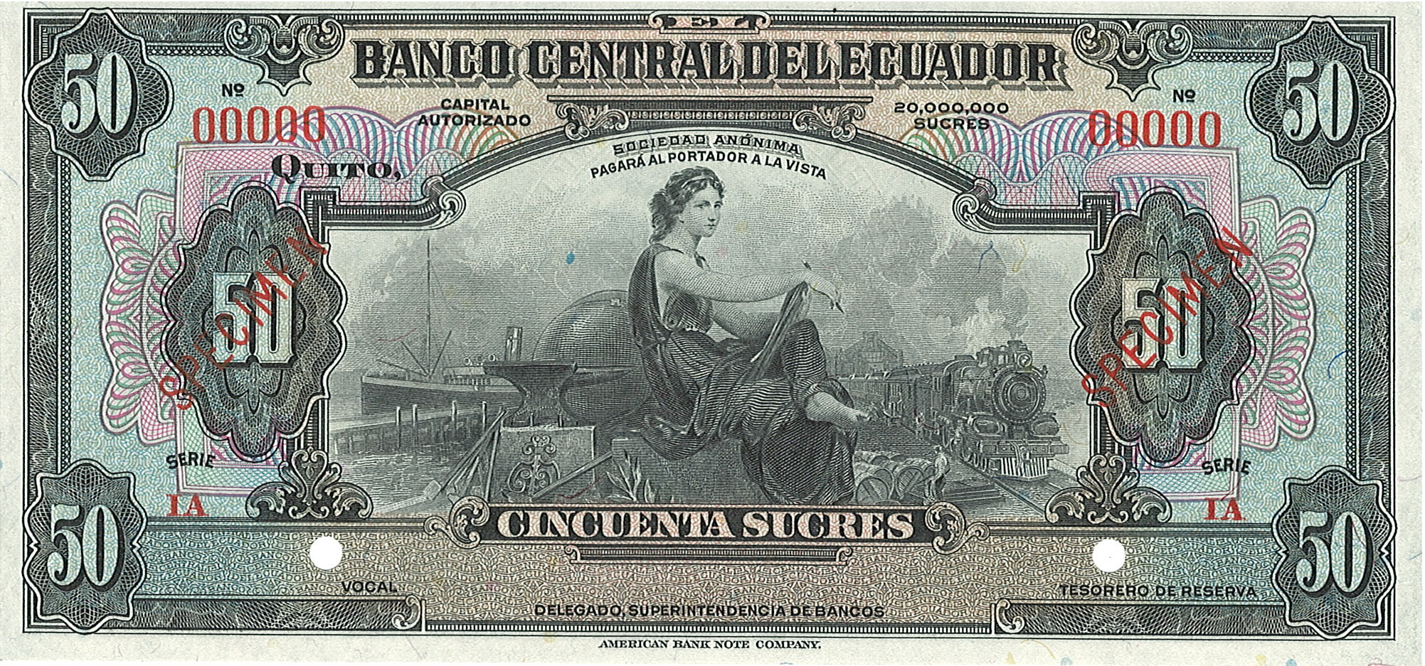 Banco Central Del Ecuador, 50 Sucres, Эквадор